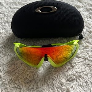 Oakley Neon Green Sunglasses with Orange Lenses